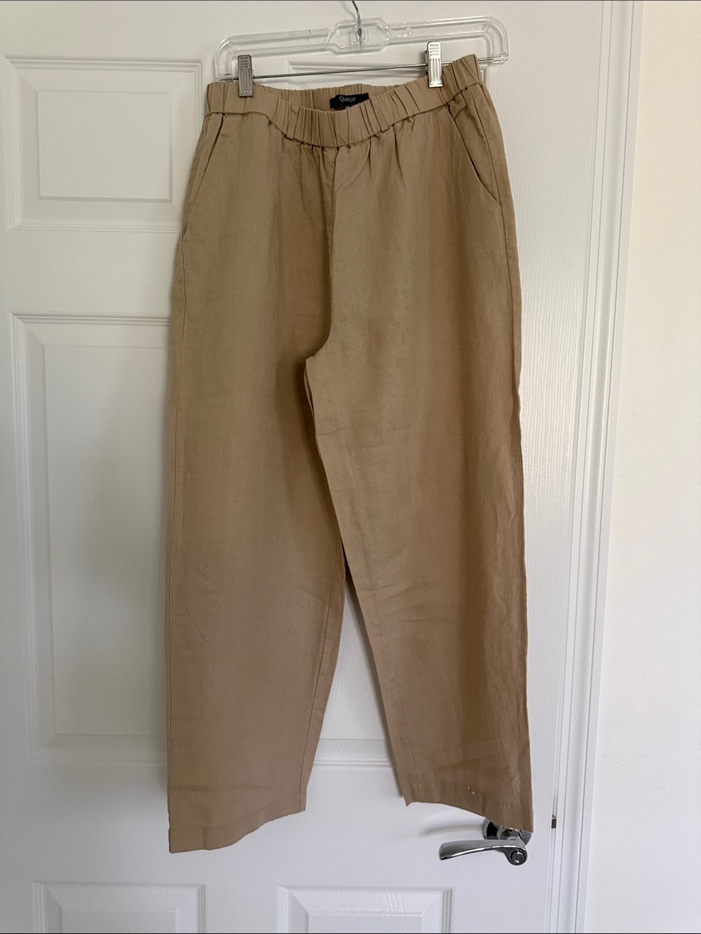 Quince 100% European Linen Pants, Beige, Size M